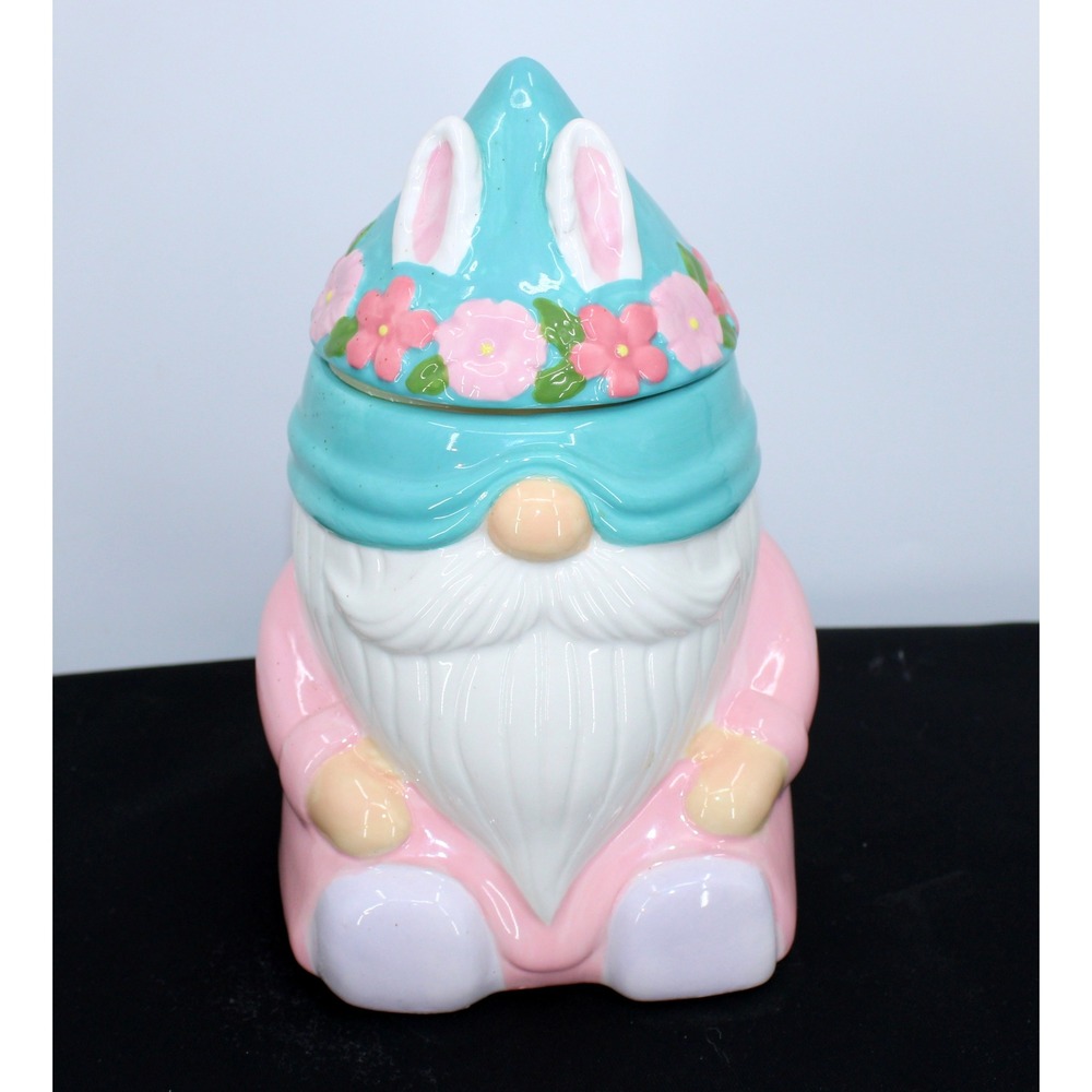Martha Stewart Gnome Candle Sweet Citrus Scent Pink Blue Floral Bunny Ears Lid